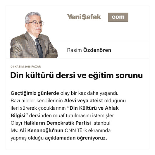 Din kültürü dersi ve eğitim sorunu