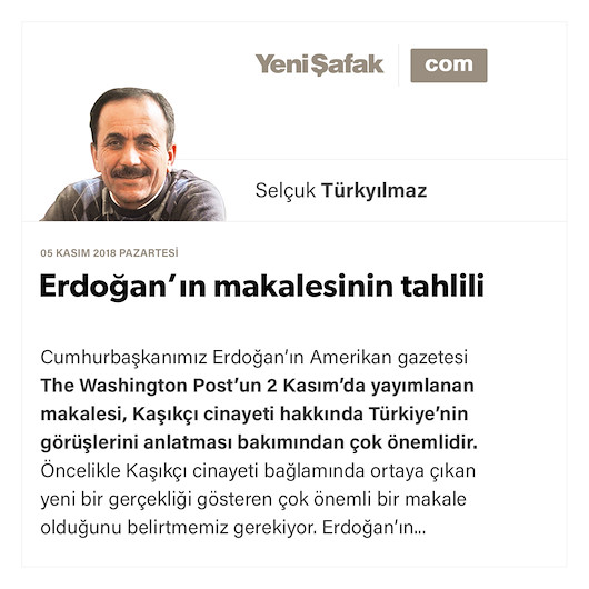 Erdoğan’ın makalesinin tahlili