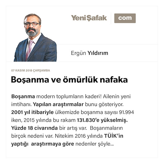 Boşanma ve ömürlük nafaka