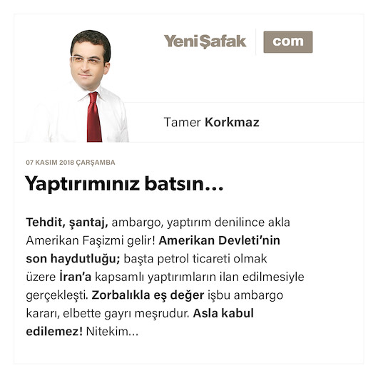 Yaptırımınız batsın…