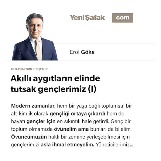 Akıllı aygıtların elinde tutsak gençlerimiz (I)