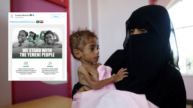 Suudi Arabistan Dışişleri Bakanlığı'nın Yemen'le ilgili paylaşımı.