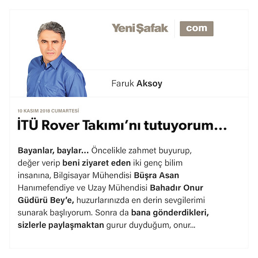İTÜ Rover Takımı’nı tutuyorum…