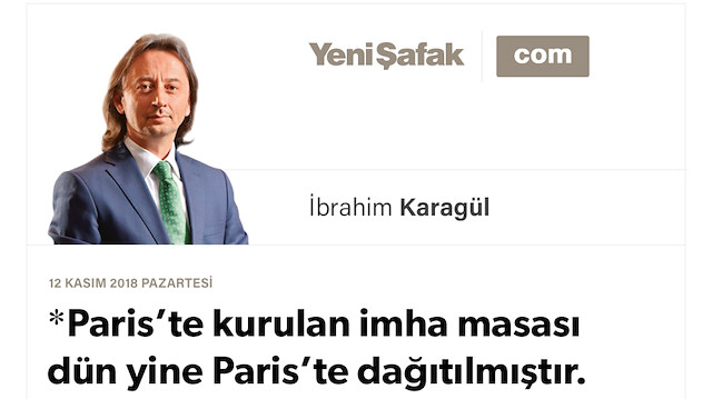 Paris’te kurulan imha masası dün yine Paris’te dağıtılmıştır. Mustafa Kemal ve Erdoğan: Kuruluş ve yükseliş dönemi.. Artık onlar için gerileme, bizim için yükseliş dönemi.