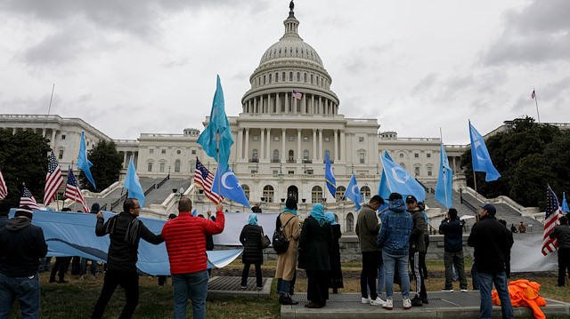 US protesters denounce Chinese persecution of Uyghur Muslims