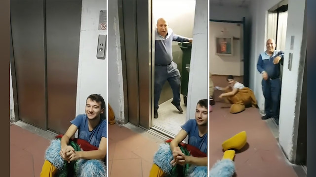 Asansör kapısı açılınca hayatının korkusunu yaşayan adam