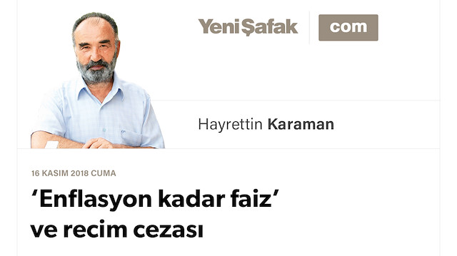 ‘Enflasyon kadar faiz’ ve recim cezası