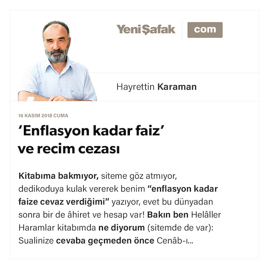 ‘Enflasyon kadar faiz’ ve recim cezası
