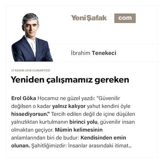 Yeniden çalışmamız gereken
