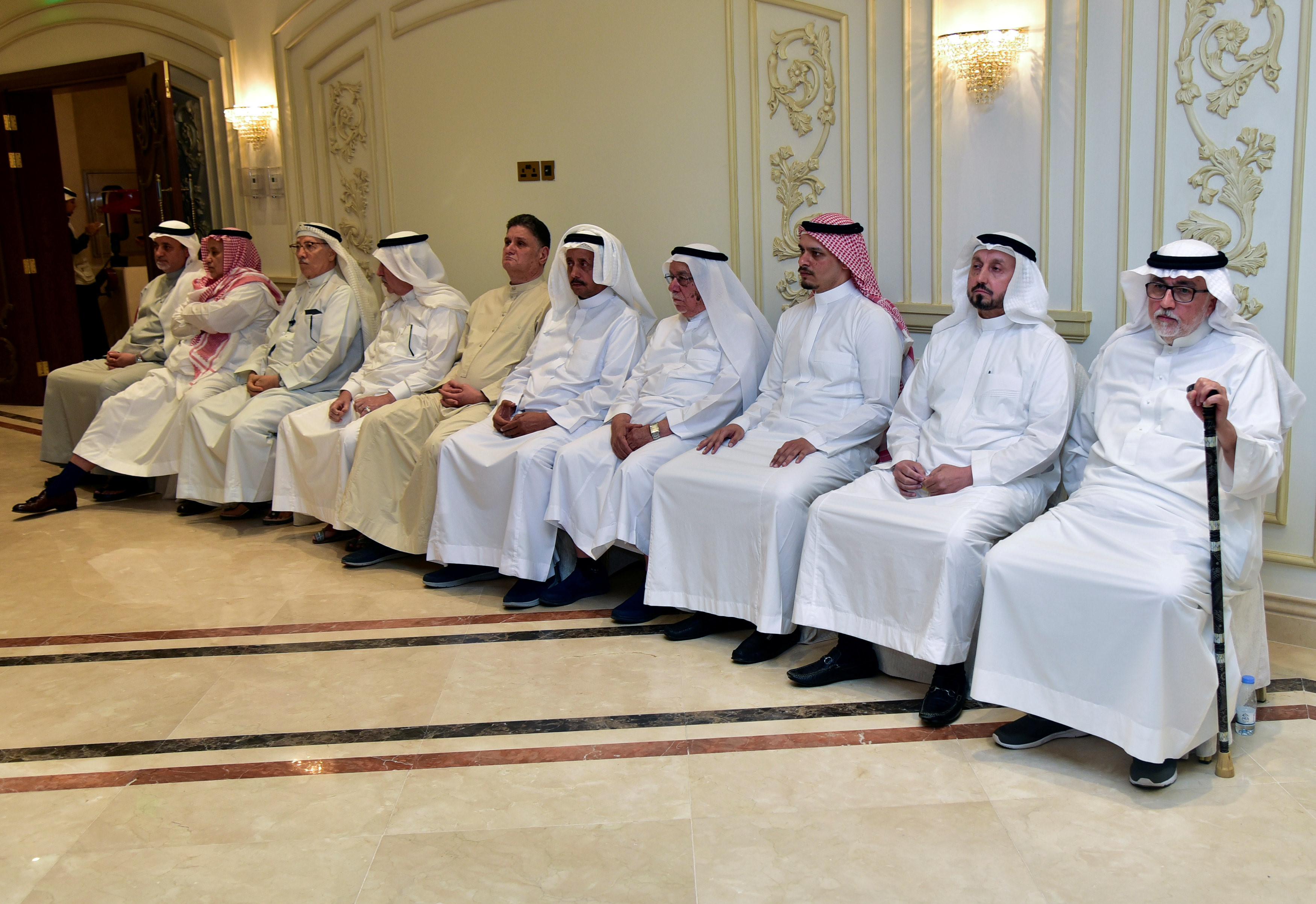 Relatives of Saudi journalist Jamal Khashoggi, receive mourners offering condolences in Jeddah, Saudi Arabia November 16, 2018. 