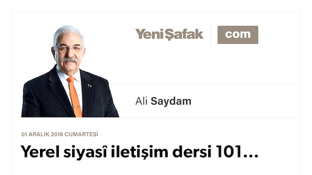 Yerel siyasî iletişim dersi 101…