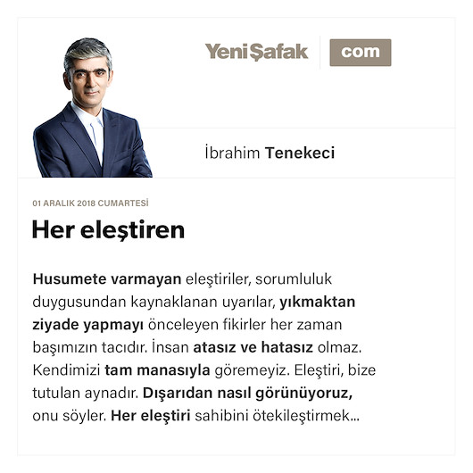Her eleştiren