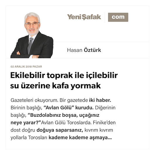 Ekilebilir toprak ile içilebilir su üzerine kafa yormak