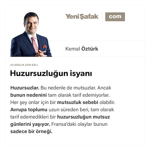 Huzursuzluğun isyanı