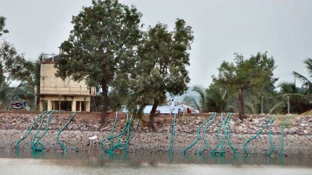 The lake near the village of Morab in Karnataka, about 440 km (273 miles) from the state's capital of Bengaluru, covers 32 acres (13 hectares).