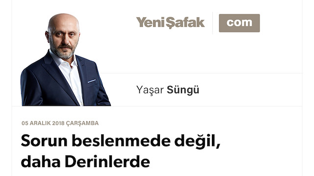 Sorun beslenmede değil, daha derinlerde