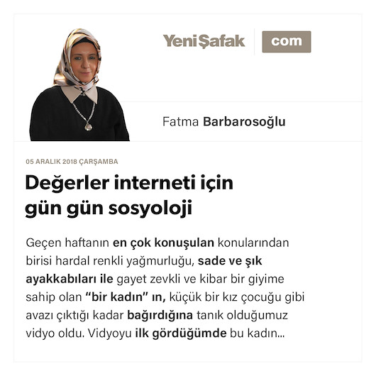 Değerler interneti için gün gün sosyoloji