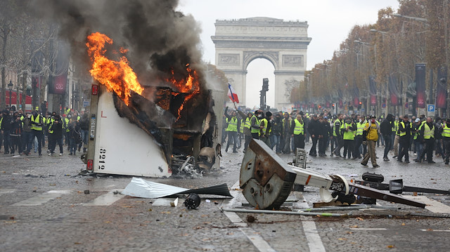 Protest against fuel prices in Paris  