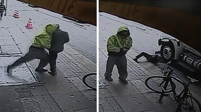 Durduk yere yola ittiği adam TIRın altında kaldı