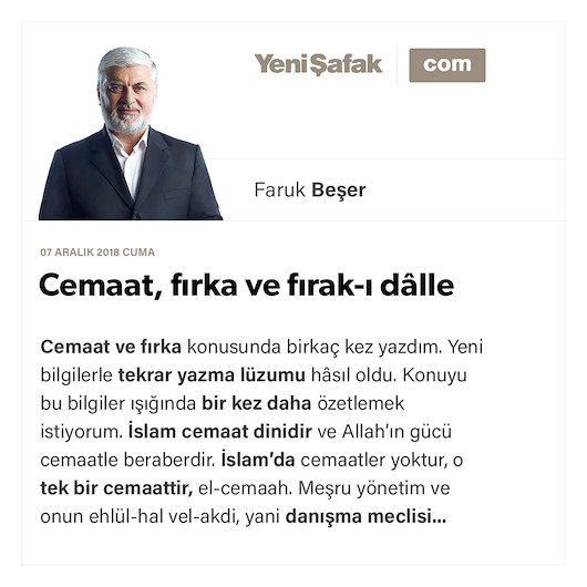 Cemaat, fırka ve fırak-ı dâlle