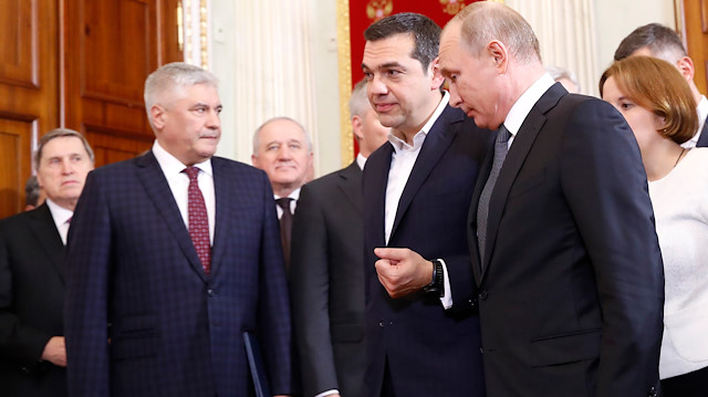 Rusya Devlet Başkanı Vladimir Putin ve Yunanistan Başbakanı Aleksis Çipras.