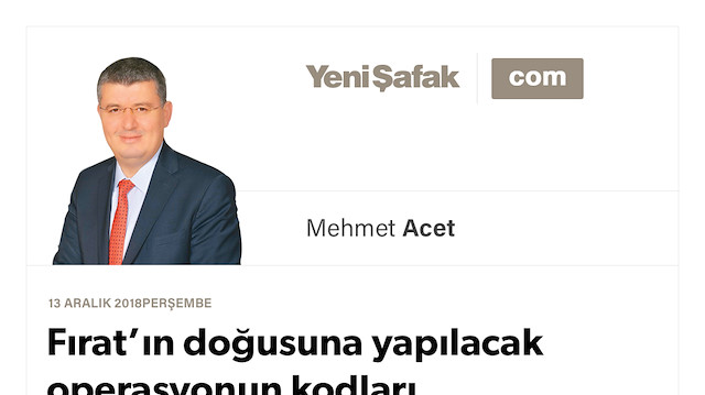 Fırat’ın doğusuna yapılacak operasyonun kodları