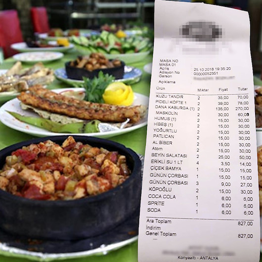 Et restoranında 285 TL'lik meze şoku