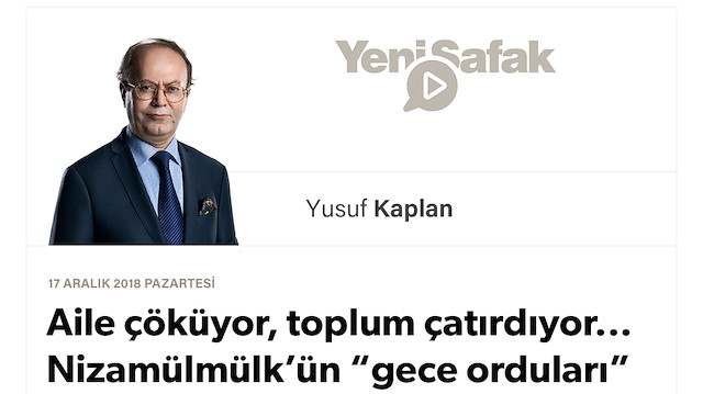 Aile çöküyor, toplum çatırdıyor... Nizamülmülk’ün “gece orduları” gerek bize...