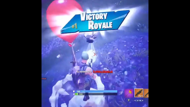 Fortnite oyuncusundan muhteşem final