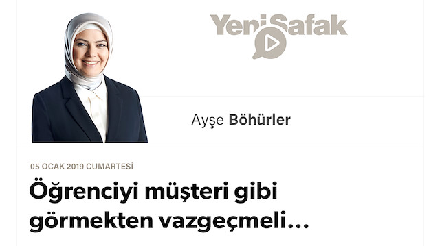 Öğrenciyi müşteri gibi görmekten vazgeçmeli…
