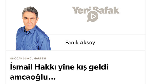 İsmail Hakkı yine kış geldi amcaoğlu…