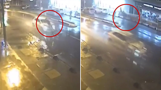 Yolun karşısına geçmek isterken havada defalarca takla attı
