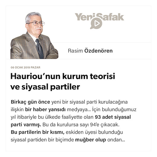 Hauriou’nun kurum teorisi ve siyasal partiler