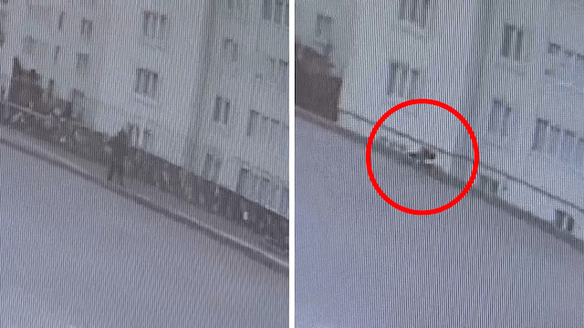 Çöken istinat duvarı ve kaldırım arasında asılı kaldı