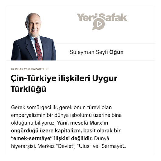 Çin-Türkiye ilişkileri Uygur Türklüğü