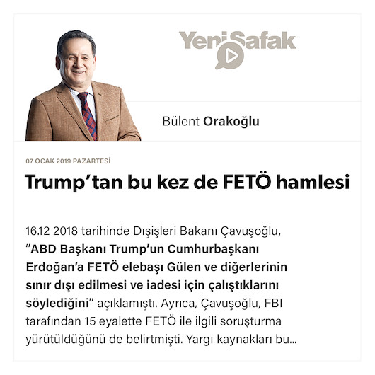 Trump’tan bu kez de FETÖ hamlesi