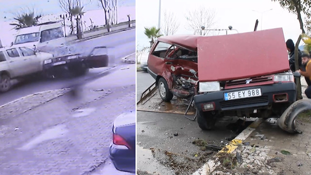 Pikabın çarptığı TOFAŞ ikiye bölündü