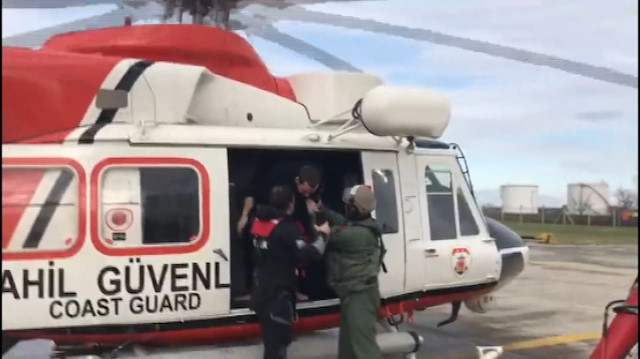 Kurtarılan 4 mürettebat Samsun Havalimanına getirildi