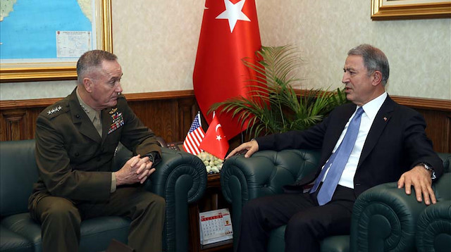Bakan Akar, ABD Genelkurmay Başkanı Dunford ile görüştü
