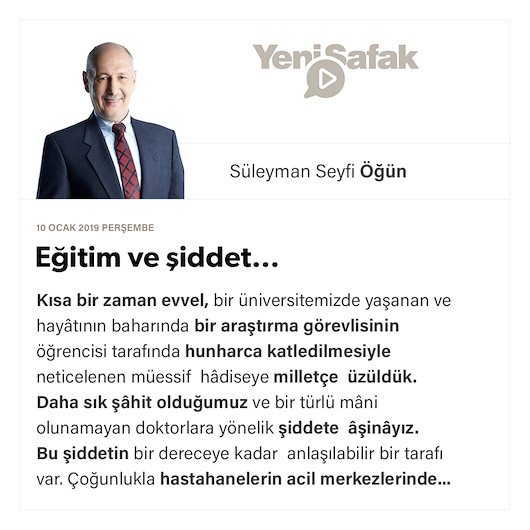 Eğitim ve şiddet…