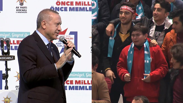Erdoğan'dan ağalayan çocuğa: Deden kurban olsun sana