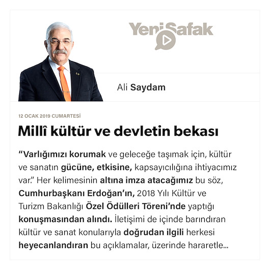 Millî kültür ve devletin bekası