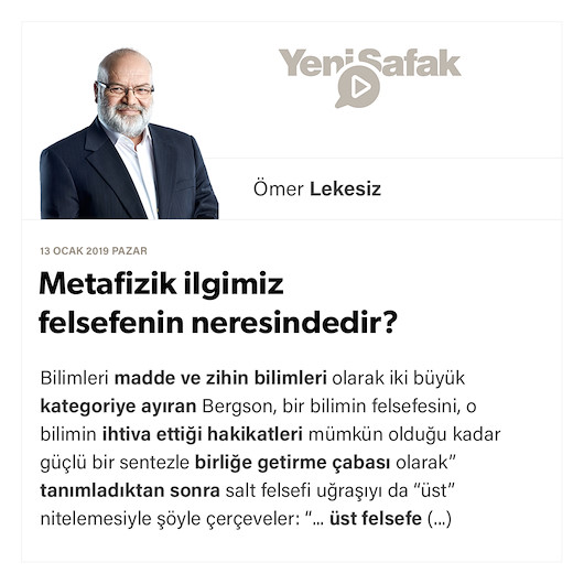 Metafizik ilgimiz felsefenin neresindedir?