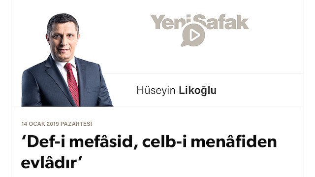 ‘Def-i mefâsid, celb-i menâfiden evlâdır’