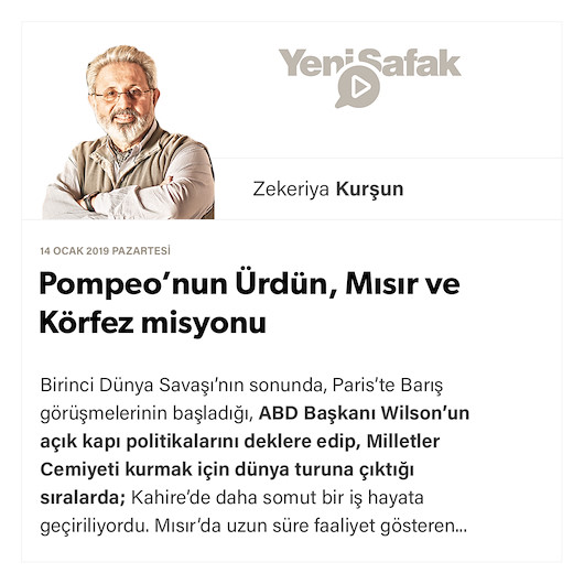 Pompeo’nun Ürdün, Mısır ve Körfez misyonu