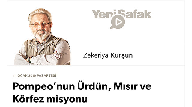 Pompeo’nun Ürdün, Mısır ve Körfez misyonu