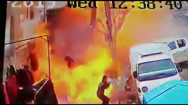 Münbiç'teki patlama anı kamerada
