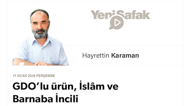 GDO’lu ürün, İslâm ve Barnaba İncili