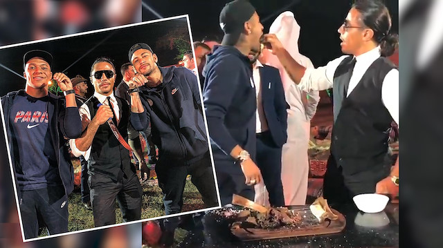 Nusret bu kez Neymar'ı elleriyle besledi