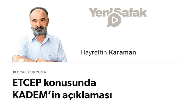 ETCEP konusunda KADEM’in açıklaması
